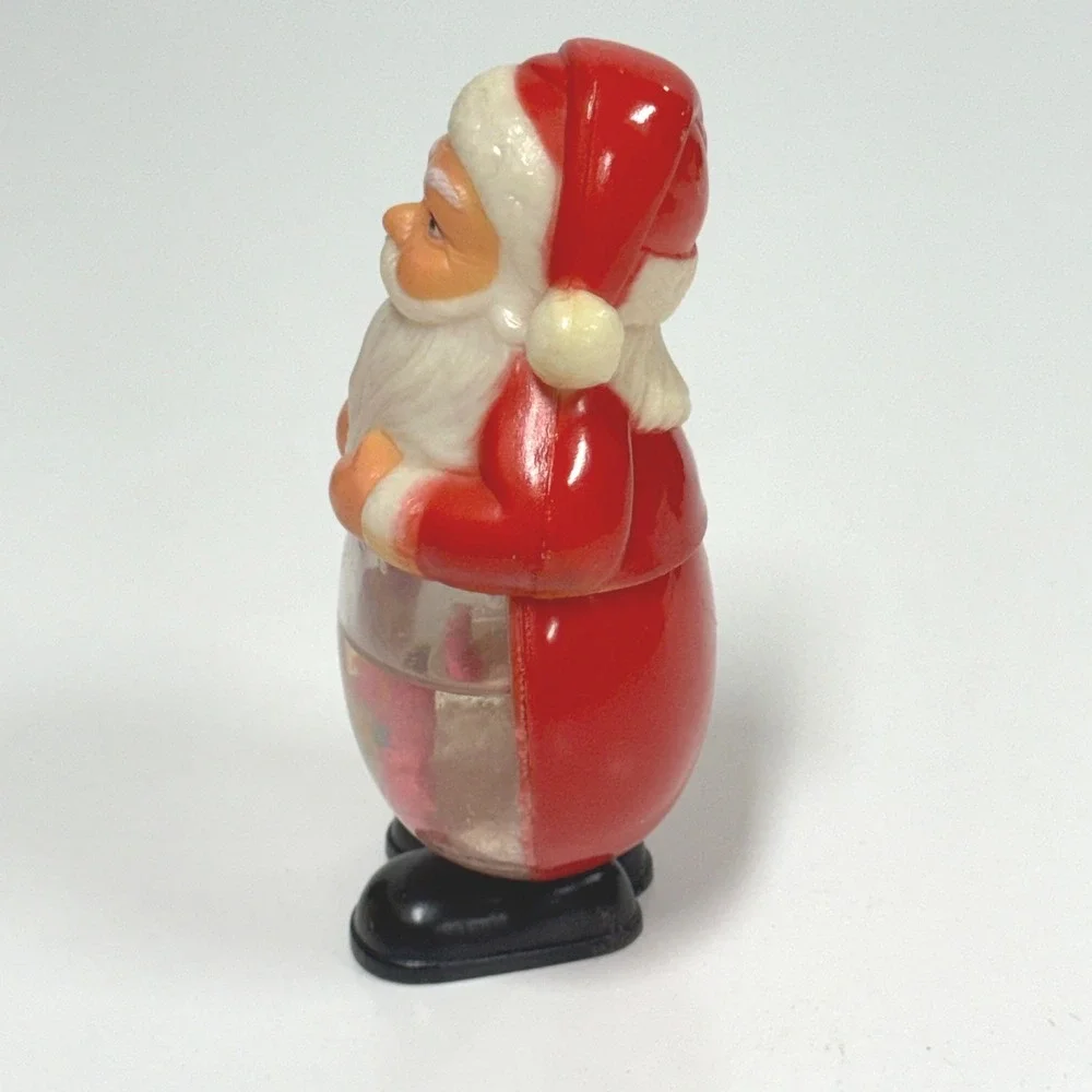 Vintage Santa Claus Snow Globe Figurine Plastic Christmas Decor Retro 5 inch